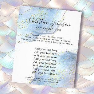 elegant vattenfärgen faux glitter flygblad
