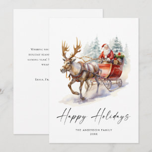 Elegant Vattenfärgen Jultomten jul Hjort Julkort