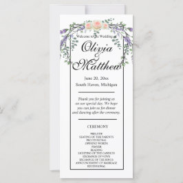 Elegant vattenfärgen rosa ros lavender greenery