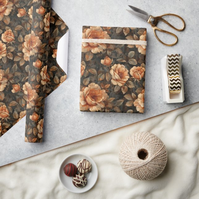 Elegant vattenfärgen terracotta kopparvintage ro presentpapper (Hantverk)