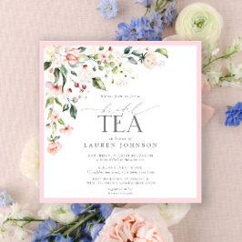 Elegant Vattenfärgens Blommigt Möhippa Tea Rosa S Inbjudningar