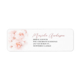 Elegant Vattenfärgens Rosa Blommans möhippa Returadress Etikett