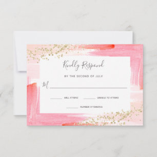 Elegant Vattenfärgens Rosa och Guld Bat mitzvah OSA Kort