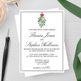 Elegant Vattenfärginbjudan till Mistletoe Wedding Inbjudningar