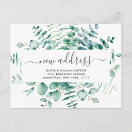 Elegant Vattenfärgning Eucalyptus Flytta Announeme Vykort