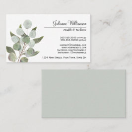 Elegant Vattenfärgning Eucalyptus Löv Feminin Visitkort