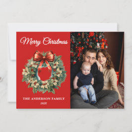 Elegant Vattenfärgning Julfrö Utandning Foto Julkort