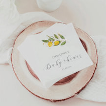 Elegant Vattenfärgning Lemon Baby Shower