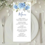 Elegant Vattenfärgsblå Hydrangea Bröllop Meny<br><div class="desc">Om du vill göra ytterligare anpassningar klickar du på länken "anpassa ytterligare" och användor verktyg som är utformat för att ändra mallen.</div>