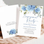 Elegant Vattenfärgsblå Hydrangea-FÖRLOVNINGSFEST Inbjudningar<br><div class="desc">Om du vill göra ytterligare anpassningar klickar du på länken "anpassa ytterligare" och användor verktyg som är utformat för att ändra mallen. Kontakta mig om du behöver hjälp eller matchande artiklar.</div>