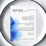 Elegant vattenfärgsblått nautiskt skript bröllop meny<br><div class="desc">Elegant vattenfärgsblått nautiskt skript bröllop Menu. Lämpligt för födelsedag,  årsdag och andra party. Kontakta mig om du behöver fler artiklar.</div>