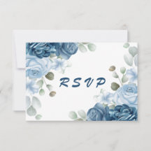 Elegant Vattenfärgsblått Ro Blommigt Bröllop