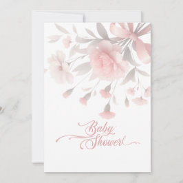Elegant Vattenfärgsblomma Blomsterbabyskor Inbjudningar