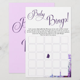 Elegant Vattenfärgsblomma Flower Baby Bingo Game F