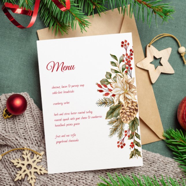 Elegant Vattenfärgsblomma Gräs Meny (Skapare uppladdad)