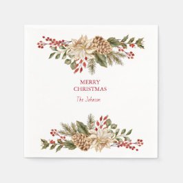 Elegant Vattenfärgsblomma Gräs Pappersservett