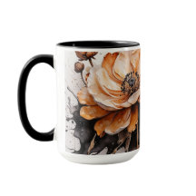 Elegant vattenfärgsblomma Mugg