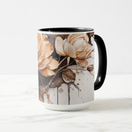 Elegant vattenfärgsblomma Mugg