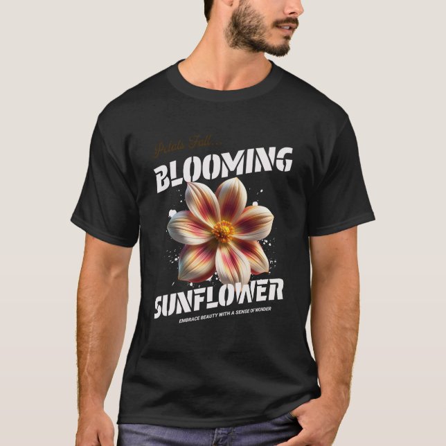 Elegant Vattenfärgsblomma - vacker hand-pai T Shirt (Framsida)