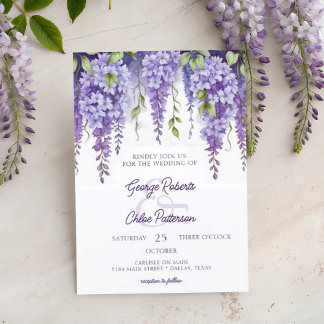 Elegant VattenfärgsBlommigt Botaniskt Bröllop Inbjudningar
