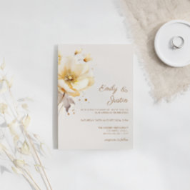 Elegant VattenfärgsBlommigt Fintvätt Bröllop Inbjudningar
