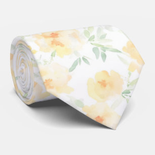 Elegant vattenfärgsblommigt för orange med mjuk gu slips