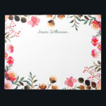 Elegant VattenfärgsBlommigt Greenery-Personlig Anteckningsblock<br><div class="desc">Elegant Blommigt för vattenfärg,  Anteckningsblock för Grey-Personlig</div>