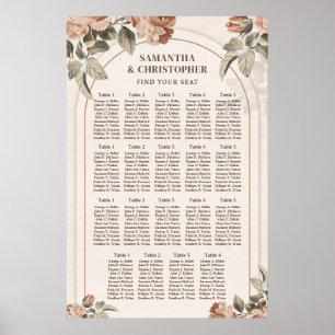 Elegant vattenfärgsblommor av kopparblommor, dammi poster