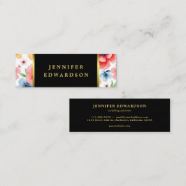 Elegant vattenfärgsblommor boho professionell mini visitkort