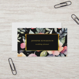 Elegant vattenfärgsblommor boho professionell visitkort