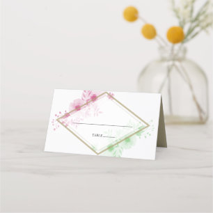 Elegant Vattenfärgsblommor Bröllop Monteringskort Placeringskort