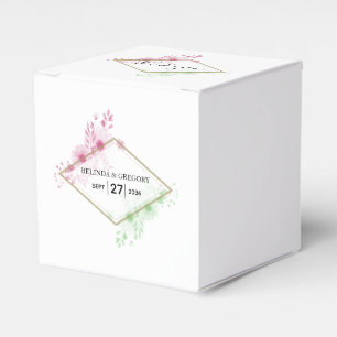 Elegant Vattenfärgsblommor Bröllop Presentaskar