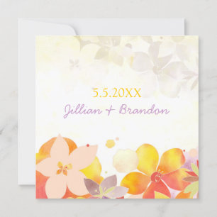 Elegant Vattenfärgsblommor Bröllop spara datum Spara Datumet