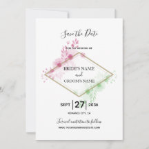 Elegant Vattenfärgsblommor Bröllop