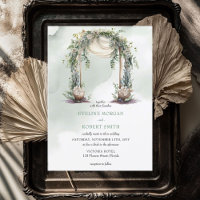 Elegant vattenfärgsboho greenery leafy arch