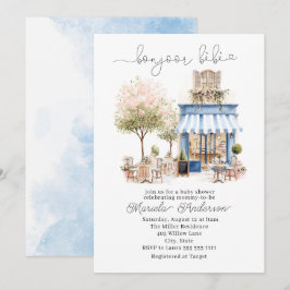 Elegant Vattenfärgsbonusbebe Baby Shower Inbjudningar