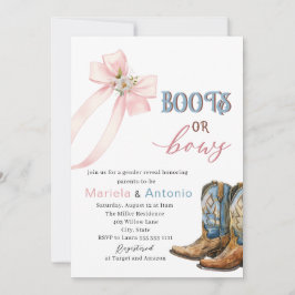 Elegant VattenfärgsBoots eller Bows Baby Shower Inbjudningar