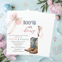 Elegant VattenfärgsBoots eller Bows Baby Shower
