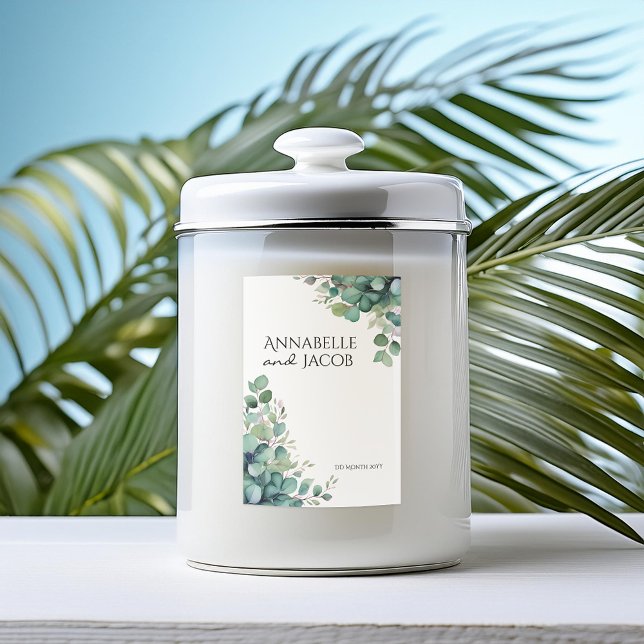 Elegant Vattenfärgsbricketikett för Löv ljus Mat Etikett (Skapare uppladdad)