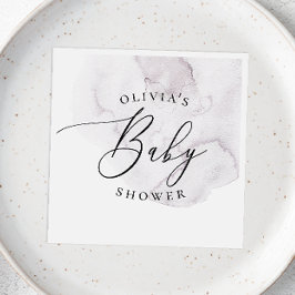 Elegant vattenfärgsdamm i lila-manusdusch pappersservett