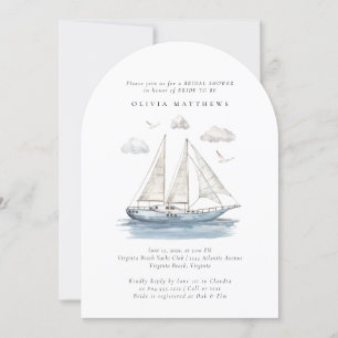 Elegant Vattenfärgsegling Yacht-Möhippa Inbjudningar
