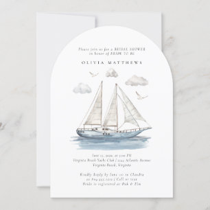 Elegant Vattenfärgsegling Yacht-Möhippa Inbjudningar