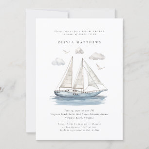 Elegant Vattenfärgsegling Yacht-Möhippa Inbjudningar