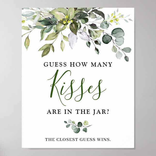 Elegant VattenfärgsEucalyptus Möhippa Poster (Framsidan)