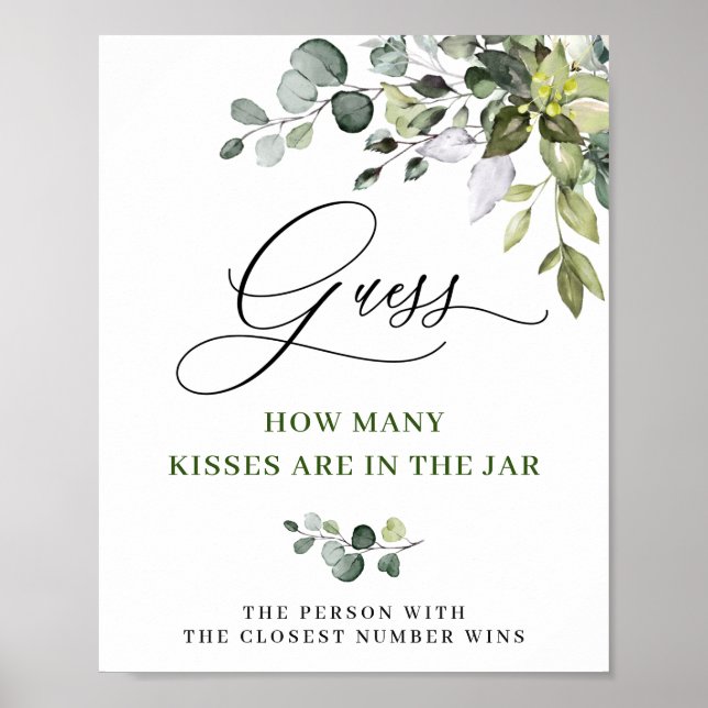 Elegant VattenfärgsEucalyptus Möhippa Poster (Framsidan)