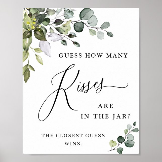 Elegant VattenfärgsEucalyptus Möhippa Poster (Framsidan)