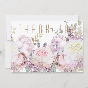 Elegant Vattenfärgsfärg Blommigt Funeral Tack Kort