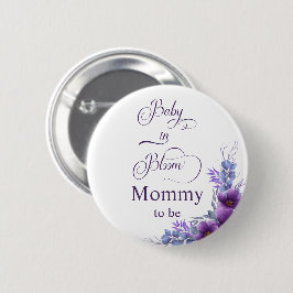 Elegant Vattenfärgsfärg Lila blomma Mamma som ska  Knapp