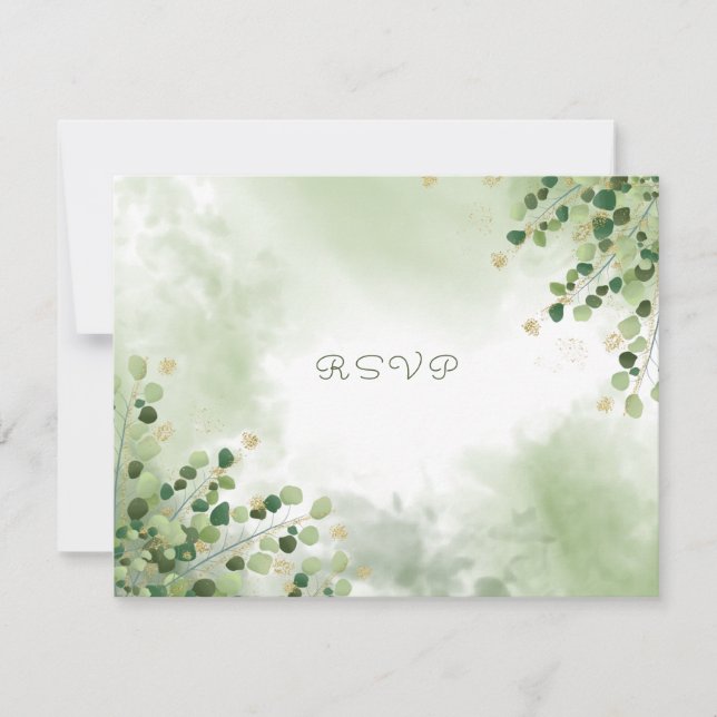 Elegant Vattenfärgsfärg Löv Guld-accenter (Framsida)