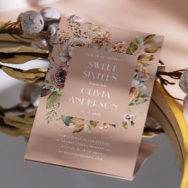 Elegant vattenfärgsfärgad blommigt blek rosa Sweet Inbjudningar